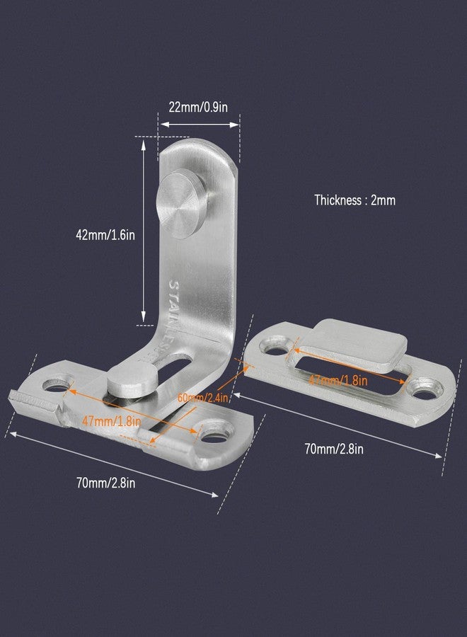 TAROSE 90 Degree Stainless Steel Flip Latch Sliding Door Safety Lock Right Angle Curved Buckle Brushed Finish - Image 2